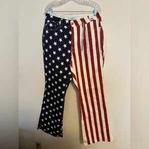 Judy Blue Red, White, and Black Star Stripe Pants